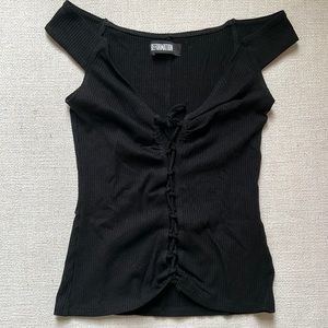 Reformation Tie Front Off the Shoulder Top